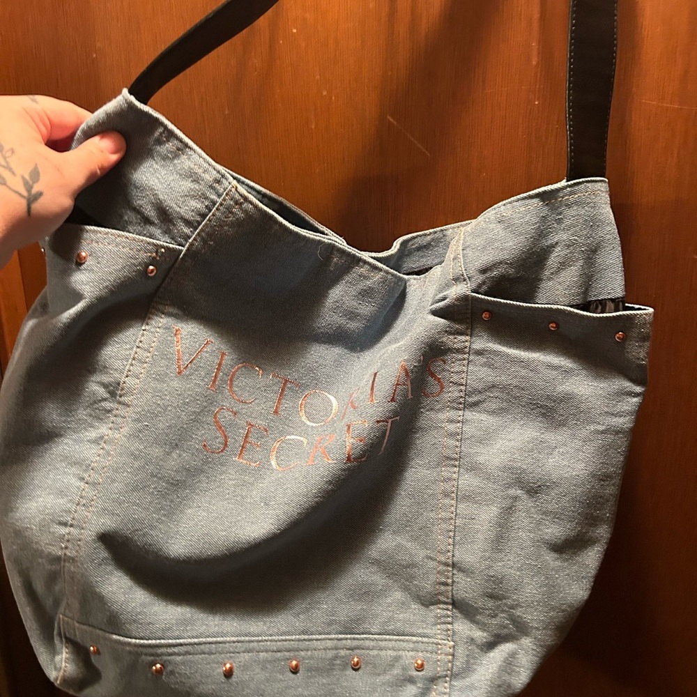 Victoria's Secret Light Blue Denim Tote